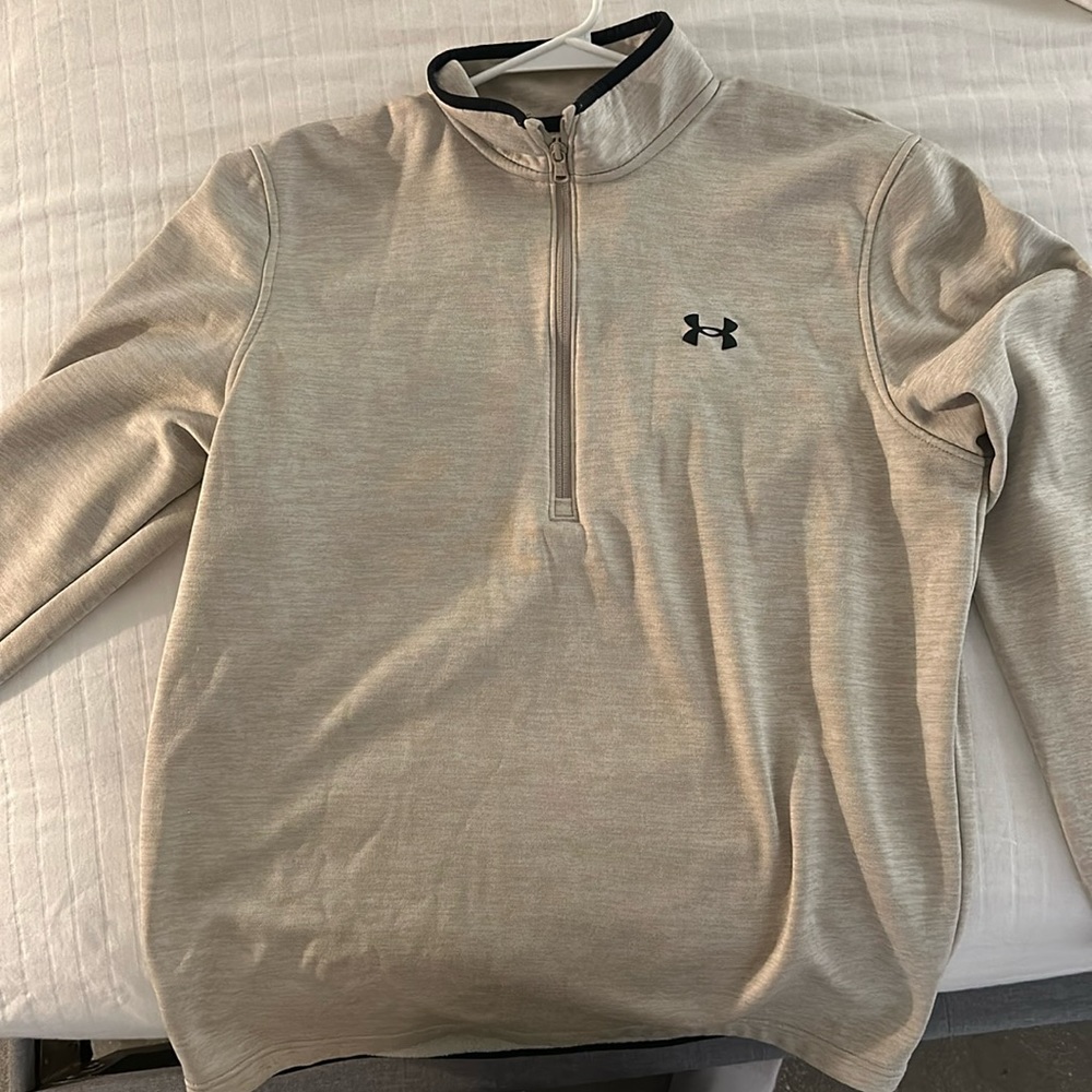 Under Armor medium fleece. Tan/cream/nuetral color